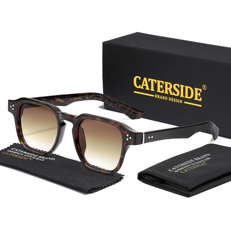 CATERSIDE Fashion Trend Square Men Sunglasses Women Core Insert Temple Luxury Brand Sun Glasses Travel Beach Party Festiva Gifts