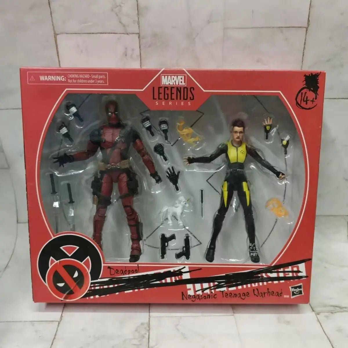 Original Hasbro Marvel Legends Series DEADPOOL/Negasonic Teenage Warhead Anime Figure Toys Collection Ornaments