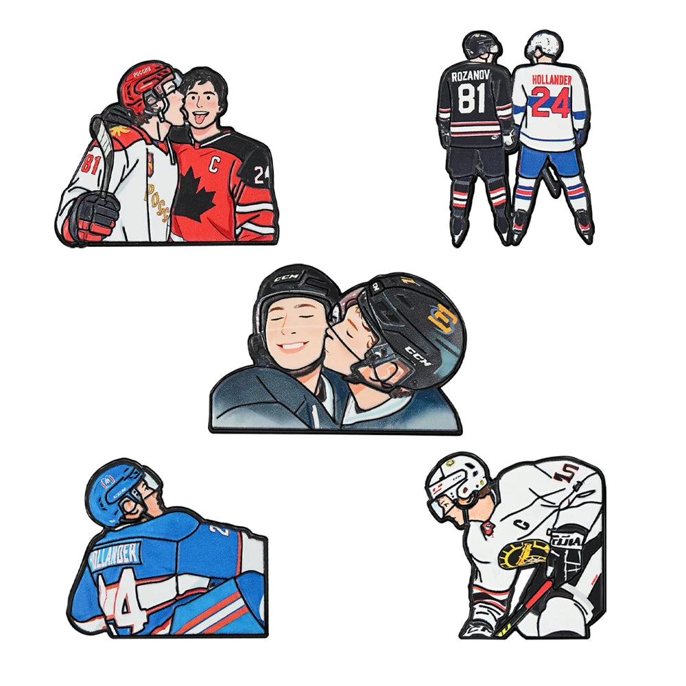 5 PCS"Heated Rivalry" Classic TV Show Enamel Pin 24/81 Numbe Woman Men Badge Backpack Collar Lapel Collection Jewelry Sports Fan