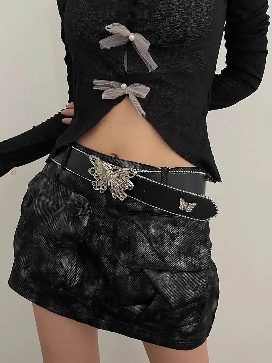 Barbie Pink Millennial Spice Y2K N Girdle 2024 New Butterfly Belt With Jeans Belt