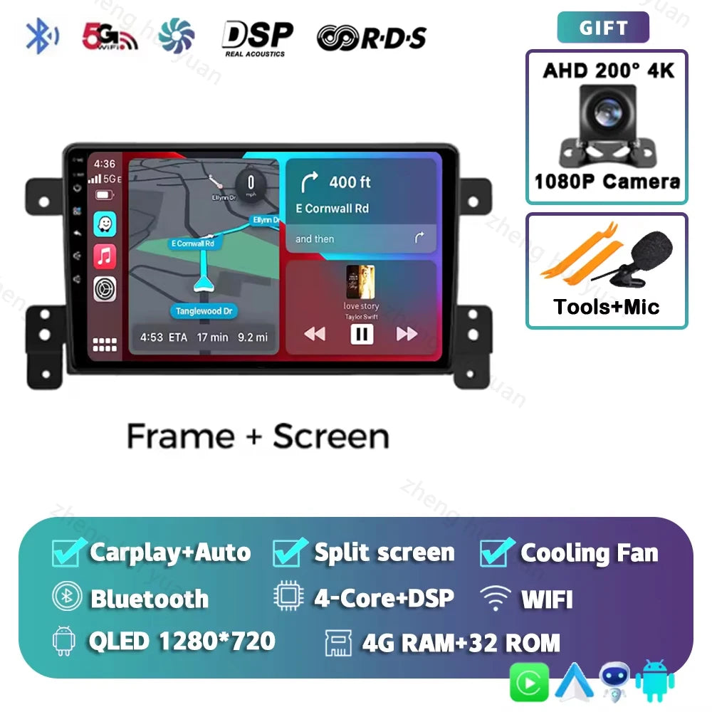 Android 15 CarPlay Auto For Suzuki Grand Vitara 3 2005-2014+ Car Radio Multimedia navigation video DVD Autoradio Stereo 2din 4G+