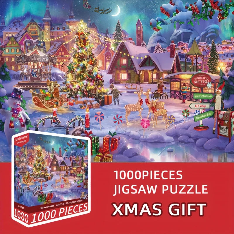 1000pcs Christmas Jigsaw Puzzle -Xmas Festive Gift Extravaganza | 70x50cm (27.5x19.7 Inches) |  Gift for Family & Adults