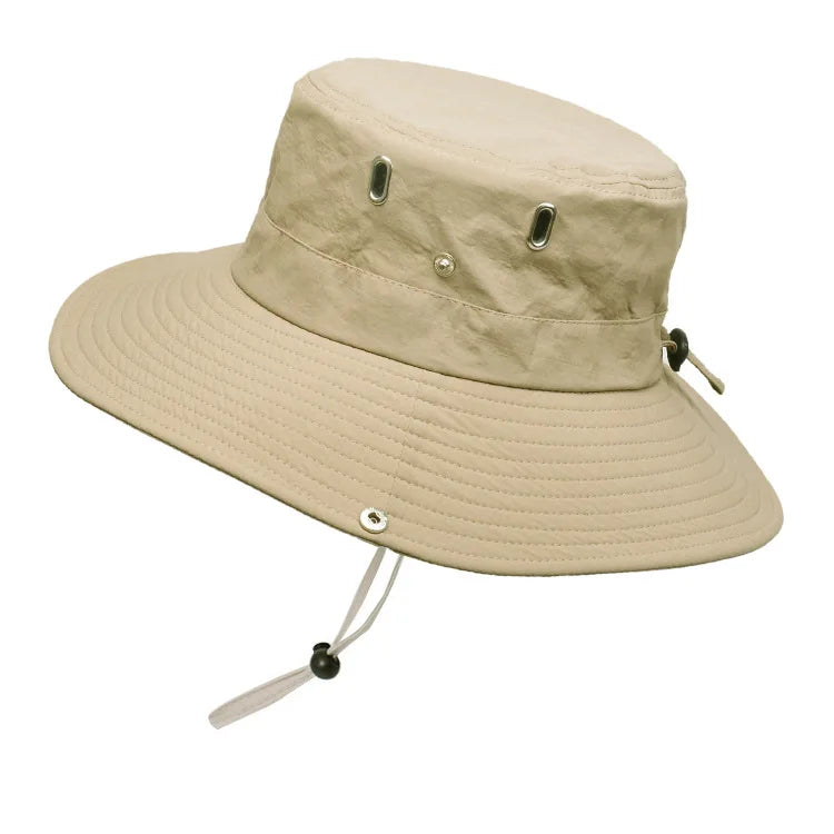 Xinbaoguan 100% Polyester 9204 Summer Breathable MEN'S Sunshade Hat, Solid Color FISHERMAN'S Hat, Large Brimmed WOMEN'S Hat