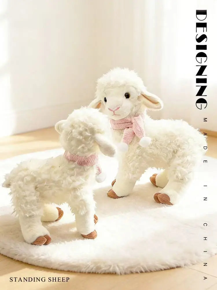 The latest cute standing lamb doll Kawaii stuffed plush toy doll cartoon anime cute children's birthday holiday gift doll