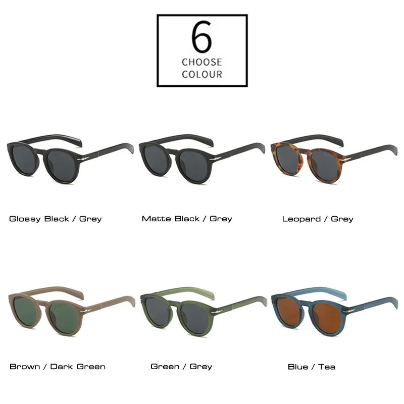 JNPCXI Retro Round Men Polarized Sunglasses Shades UV400 Fashion Brand Designer Matte Blue Women Rivets Sun Glasses