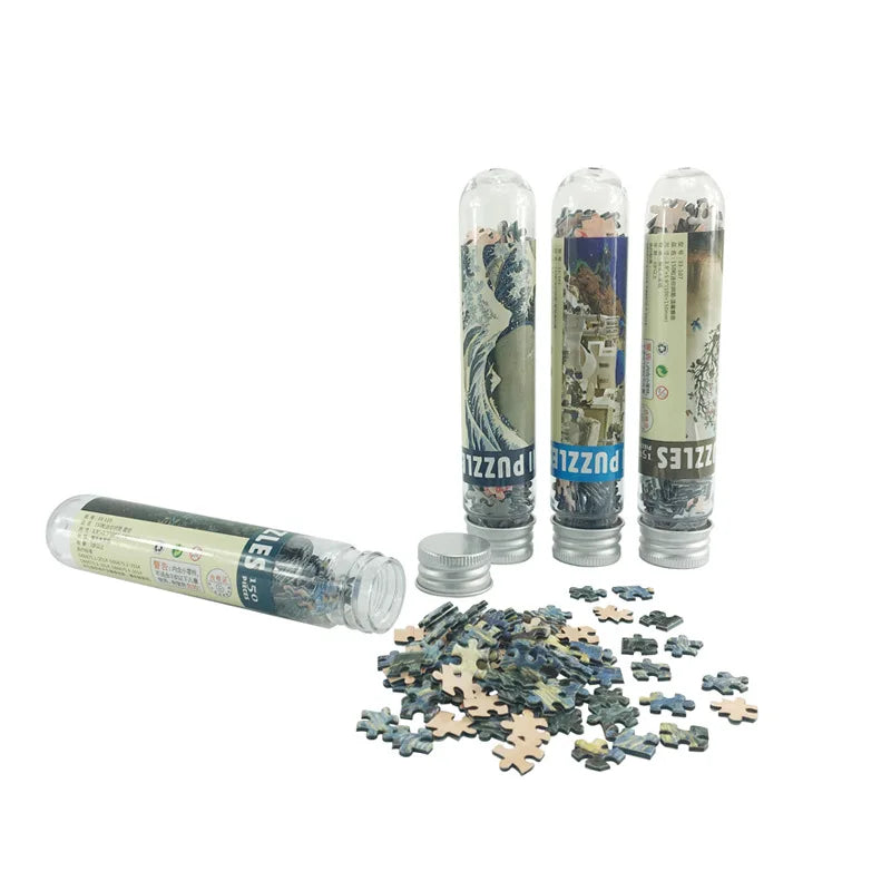 150PCS Mini Jigsaw Puzzle with Test Tube Decompression Toys Wolf Pack Puzzle for Aldult Family Decoration Educational Toys