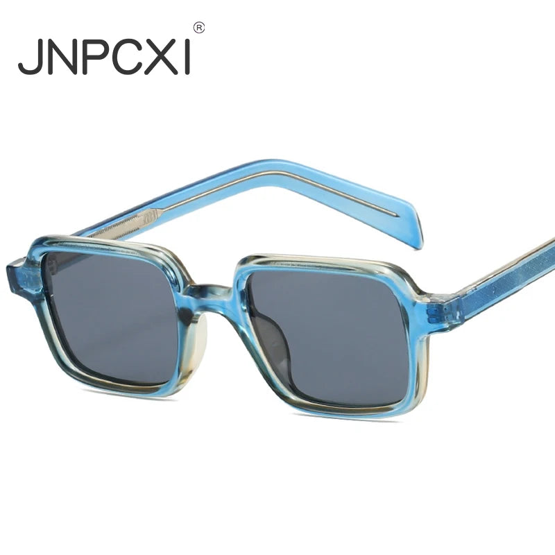 JNPCXI New Square Quality Sunglasses Women Shades UV400 Retro Trending Rivets Men Gradient Sun Glasses