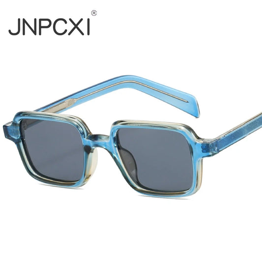 JNPCXI New Square Quality Sunglasses Women Shades UV400 Retro Trending Rivets Men Gradient Sun Glasses