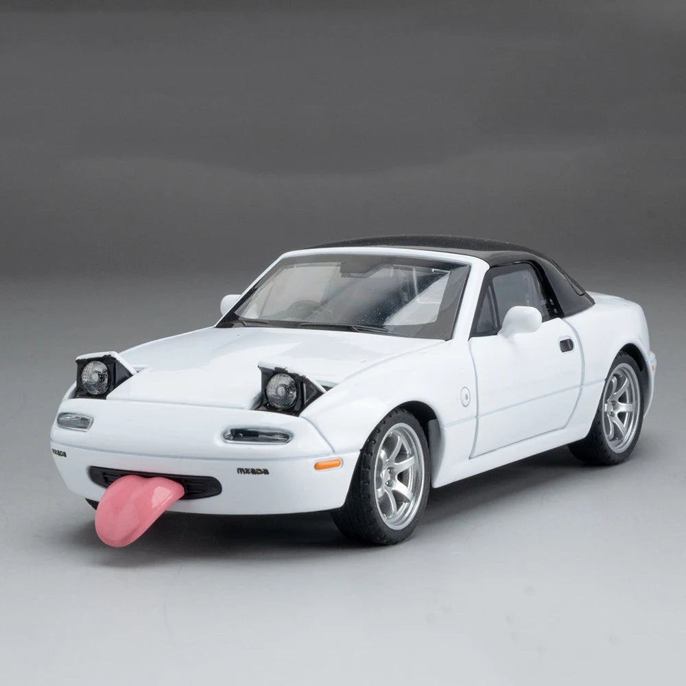 1:32 RX-7 FD3S MX-5 Miniature Model Toys Diecast Alloy Car Front Wheel Steering with Sound Light Pull Back Vehices Children Gift