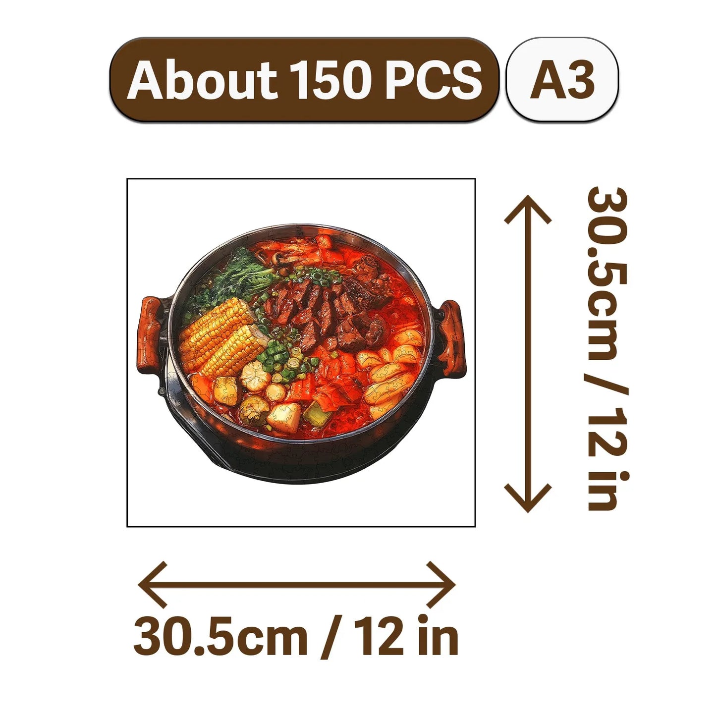 Crown and Cuisine Theme Wooden Jigsaw Puzzle Wood Home Decor Painting Christmas and Halloween Gift Toy For Teen And Kid