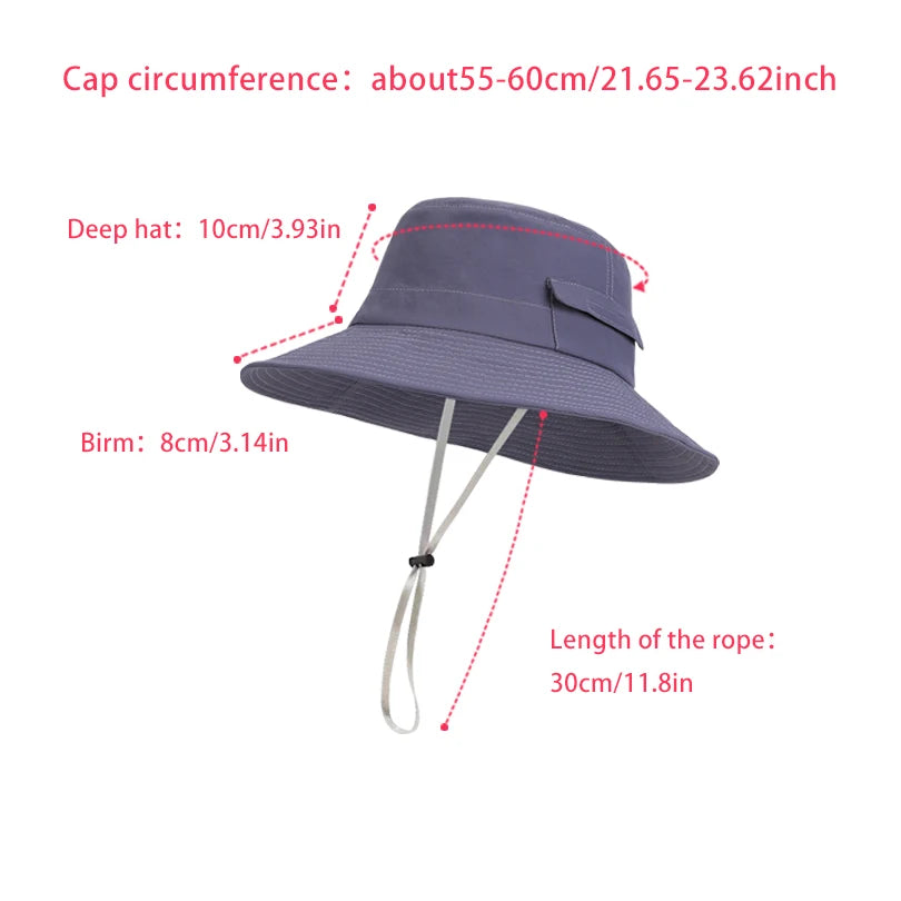 6153-New Spring and Summer Sun Hat for Men - Mountain Climbing and Camping Sun Protection Hat -Quick-Drying WideBrimFishermanHat