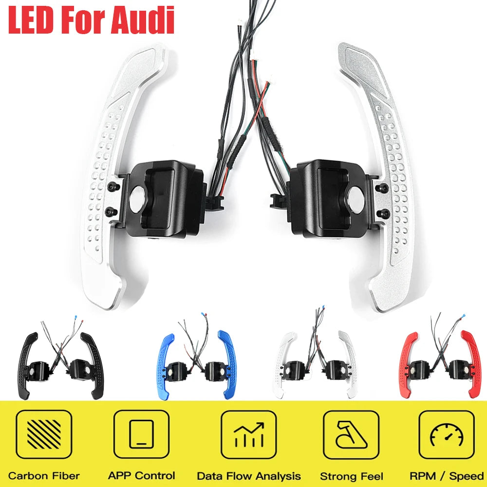 2026 LED Magnetic Carbon Fiber Paddle Shifters Steering Wheel Paddles For For Audi A5 A8 Q2 Q3 Q4 Q5 Q7 Q8 S1 S2 S3 S4 S5 SQ5 RS