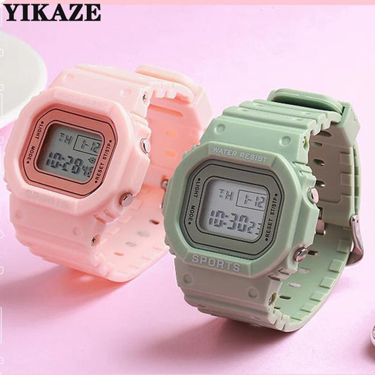 Sports Watch, LED Square Digital, Waterproof Rubber Watch for Men, Women, Students