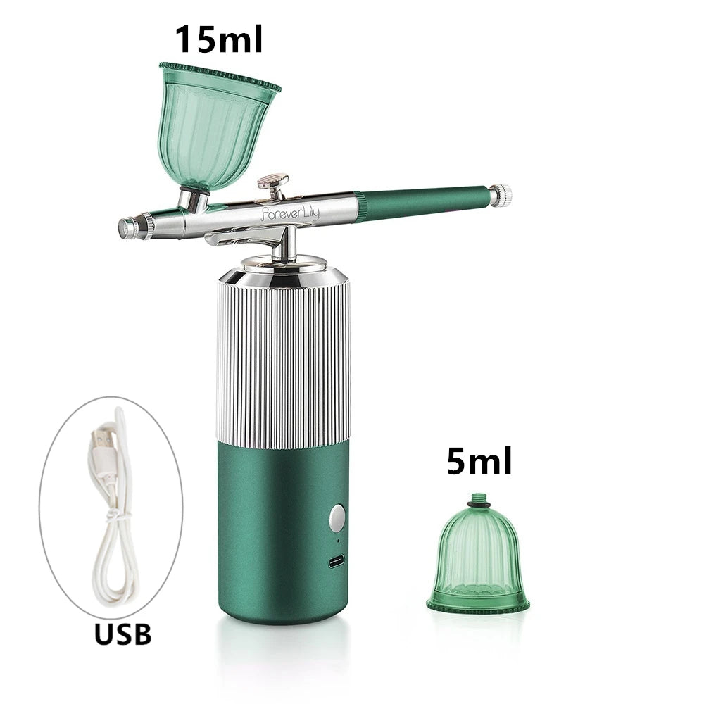 Mini Airbrush Kit For Facial Skin Care Nails Airbrush Makeup Hair Dye Barber Airbrush Machine Cake Pastry Painting Spray Gun
