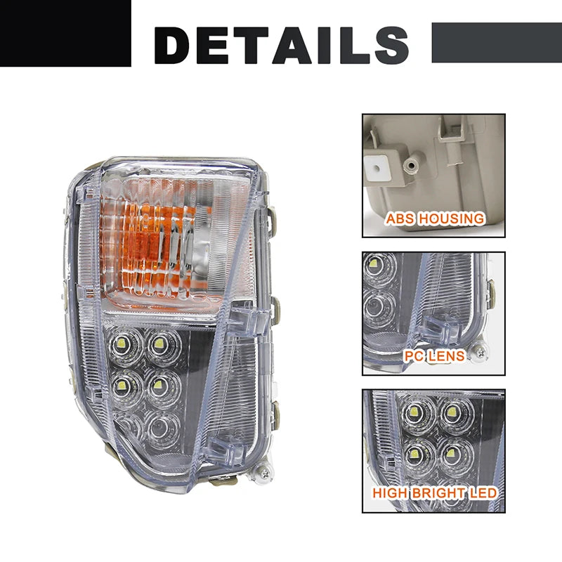 For Toyota Prius ZVW30 2012 2013 2014 2015 Led Fog Lamp DRL Daytime Running Lights Front Bumper Car Daylights Turn Signal 12V