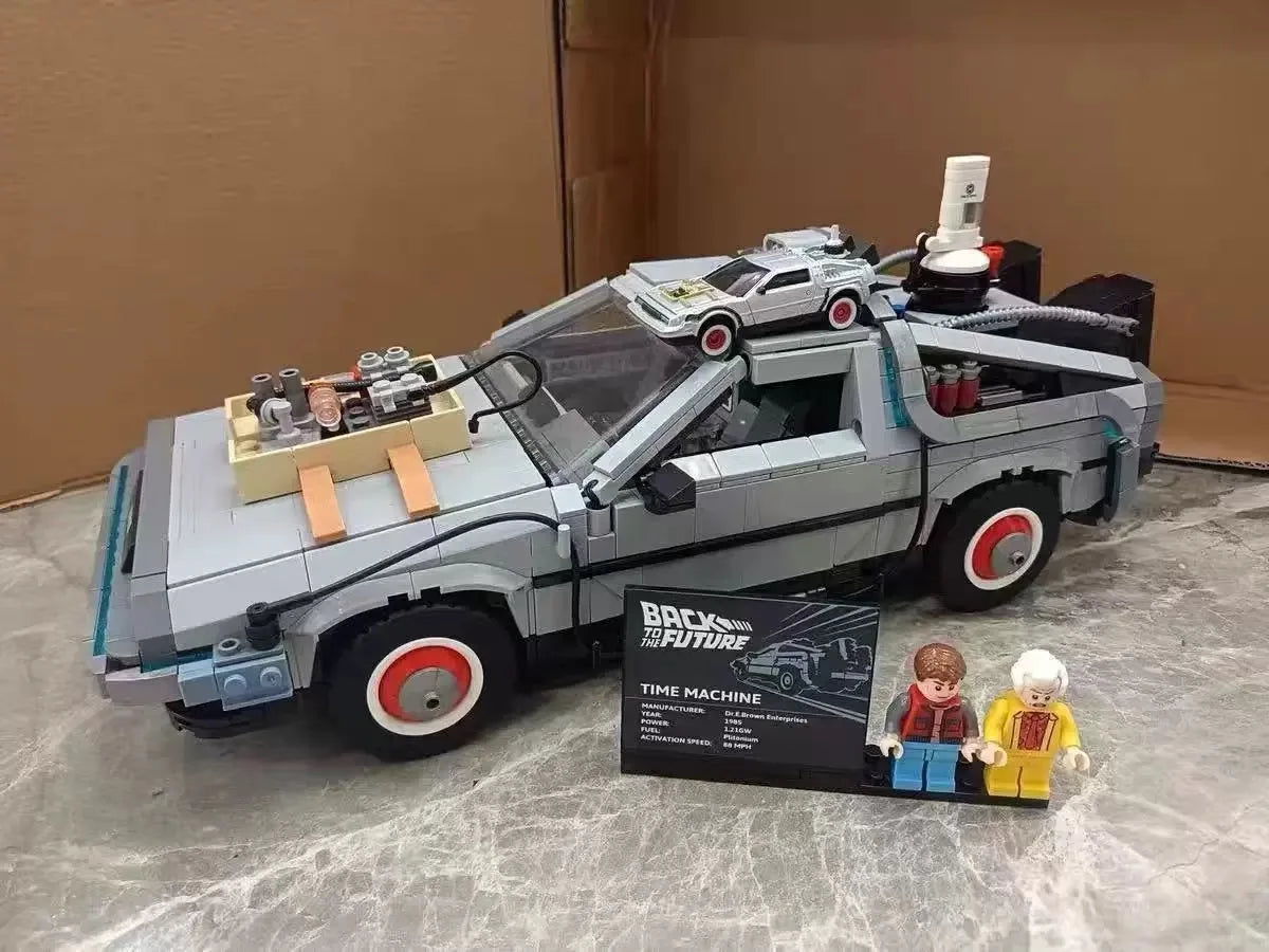 1872PCS Back to the Future Time Machine DeLorean DMC-12 Car Building Blocks Set
