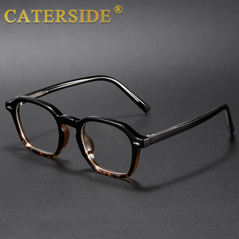 CATERSIDE Square Men's Optical Eyeglass Frame Retro High Quality Brand Eyewear Women's Anti Blue Light Decoration Glasses