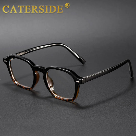 CATERSIDE Square Men's Optical Eyeglass Frame Retro High Quality Brand Eyewear Women's Anti Blue Light Decoration Glasses