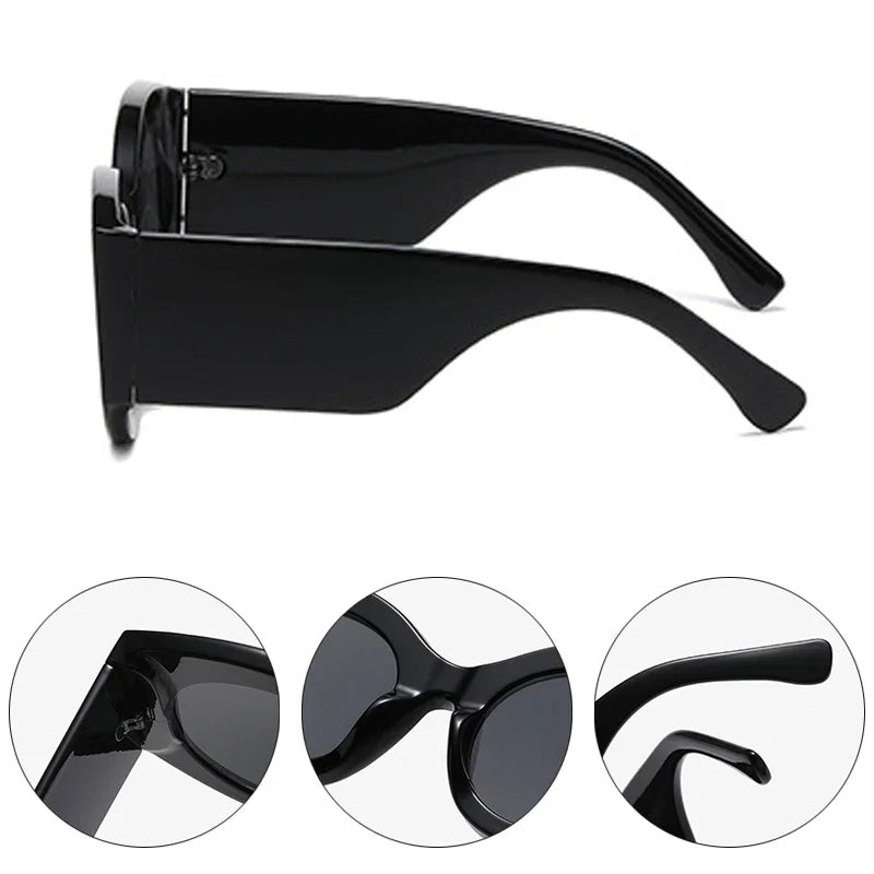 JNPCXI Fashion Oversized Oval Women Sunglasses Retro Jelly Color Orange Leopard Shades UV400 Men Gradient Sun Glasses