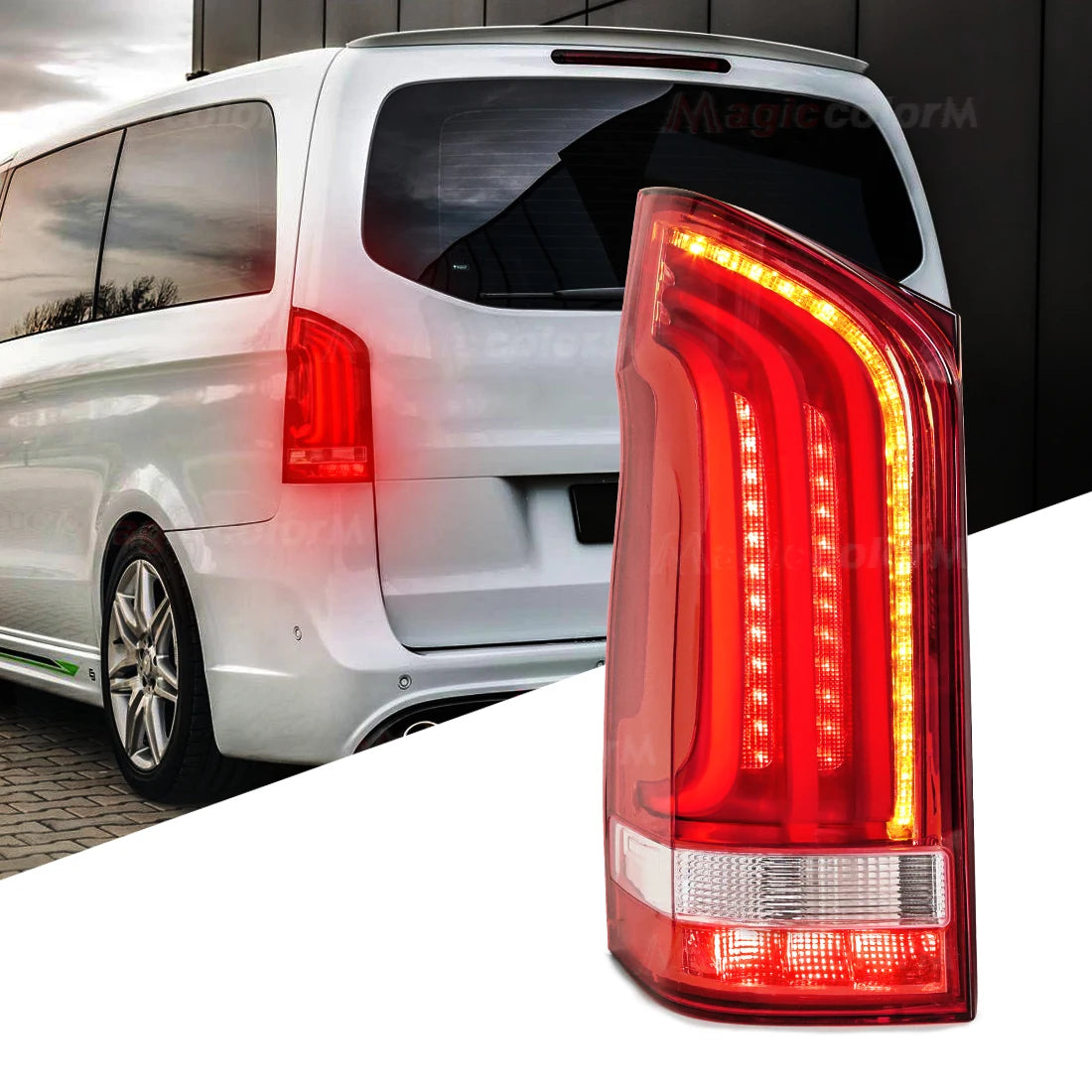 Car Tail Lamps For Mercedes-Benz Vito V-Class W447 2015 2016 2017 2018 2019 2021 2022 LED Brake Turn Signal Rear Fog Taillights