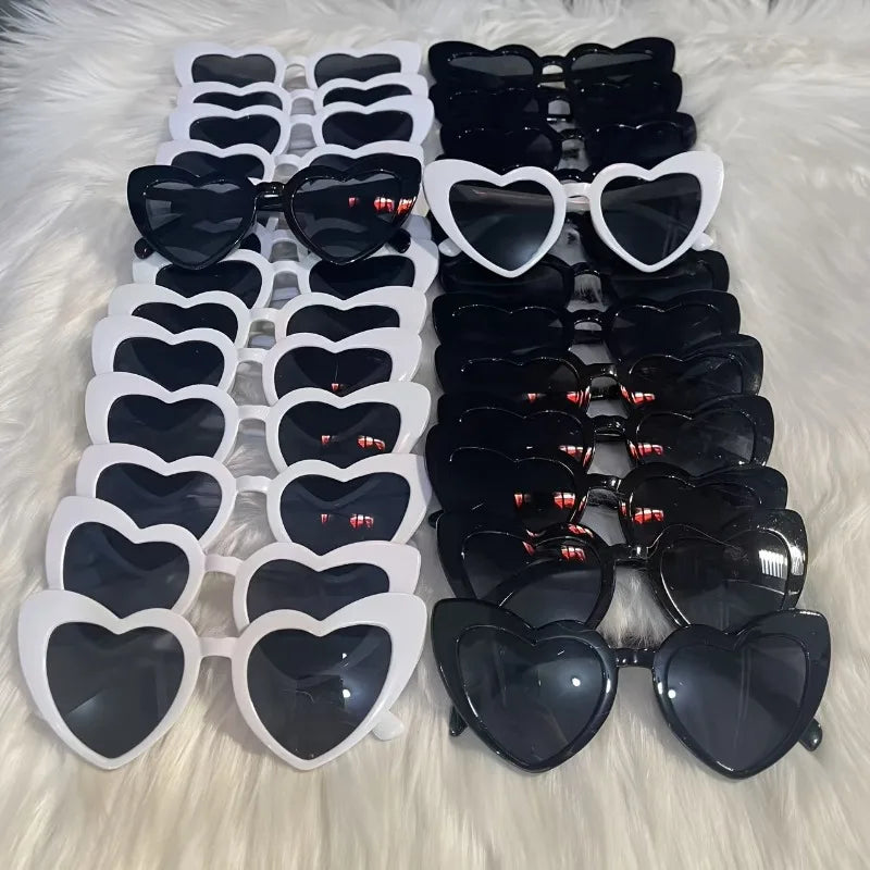 20pcs Heart-Shaped Fashion Glasses Perfect for Weddings Birthdays Honeymoon Graduation Gifts and Special Occasions