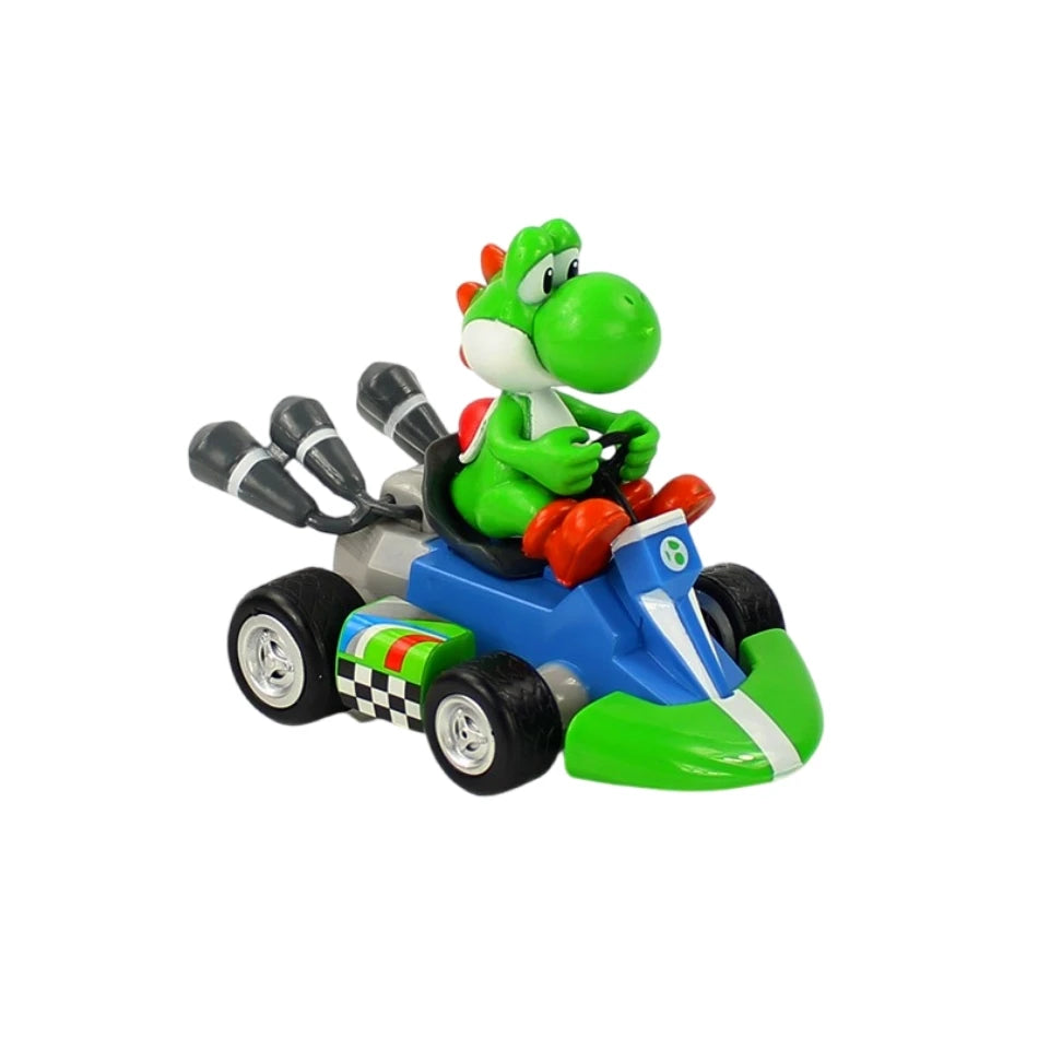 Mario Pull Back Car Figures Green Yoshi Donkey Kong Bowser Luigi Toad Princess
