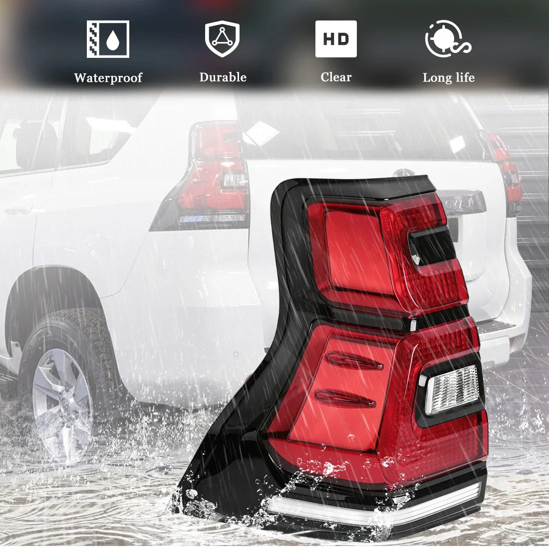 For Toyota Land Cruiser Prado FJ150 LC150 GRJ150 2018 2019 2020 LED Tail Lamps Rear Driving Turn Signal Brake Lights Taillights
