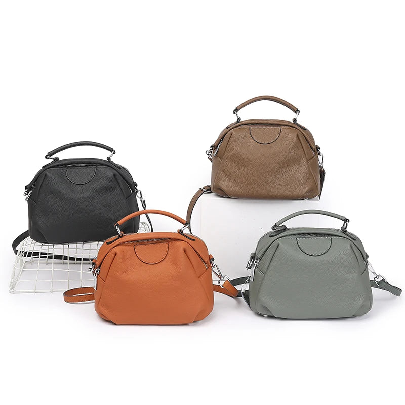 Women's Cow Leather Durable Crossbody Bag Female Cowhide Luxury Designer Shoulder Bags Ladies Casual Retro Travel Handbags Lady