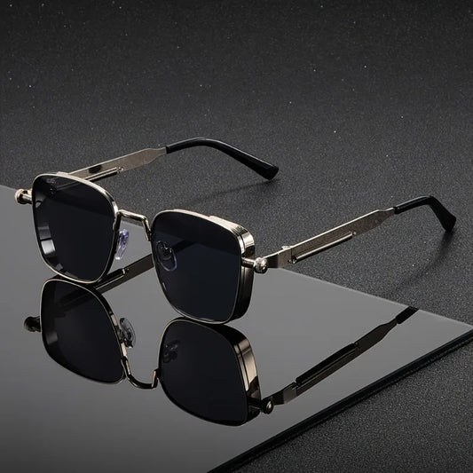 A Pair of Unisex Y2K Rectangular Frame Retro Punk Fashion Decorative Glasses Suitable for Parties School Shopping