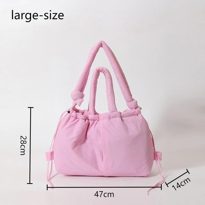 New Korean Fashion Fabric Shoulder Bag Soft Down Crossbody Bag Mini Tote Purses for Women Underarm Bags Handbags and Purses