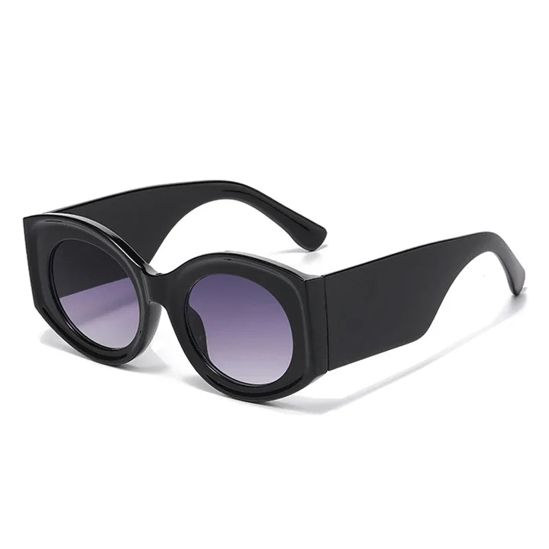 JNPCXI Fashion Oversized Oval Women Sunglasses Retro Jelly Color Orange Leopard Shades UV400 Men Gradient Sun Glasses