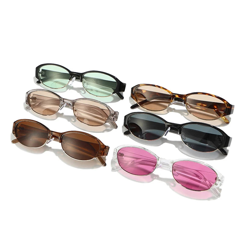 JNPCXI New Ins Popular Fashion Oval Sunglasses Women Retro Punk Shades UV400