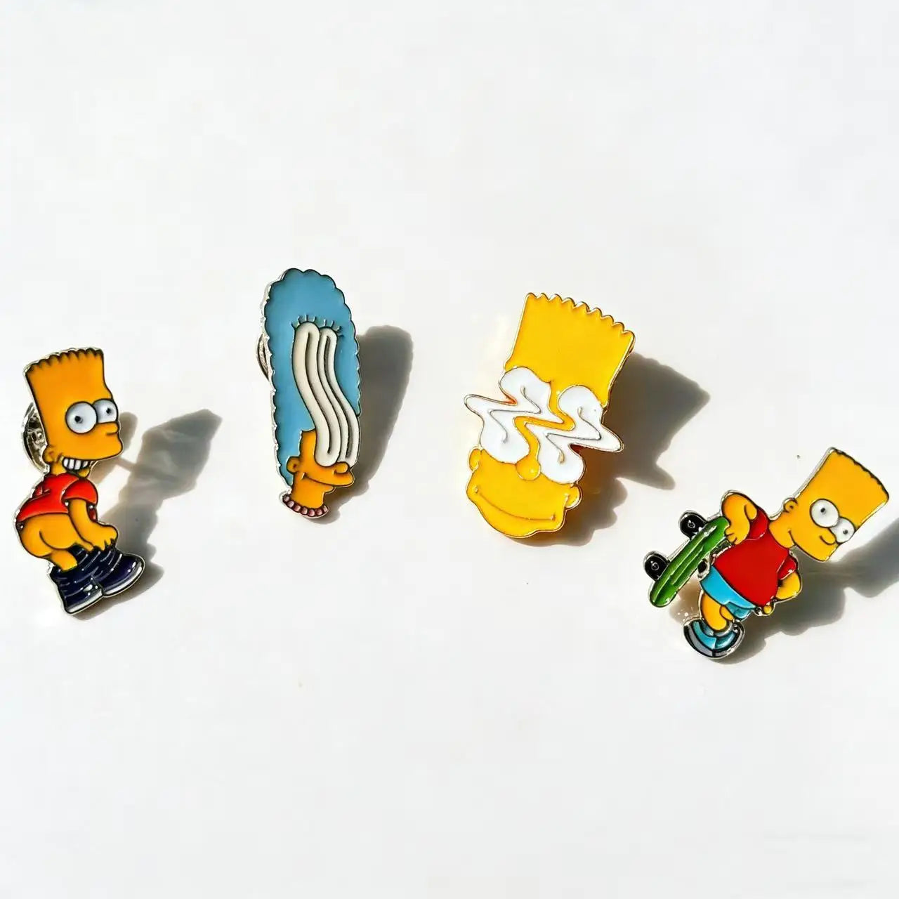 4pcs the Simpsons Comedy Anime TV Series Enamel Pins Set Cartoon Lapel Brooch Badges Funny Jewelry Gift for Kids And Friends