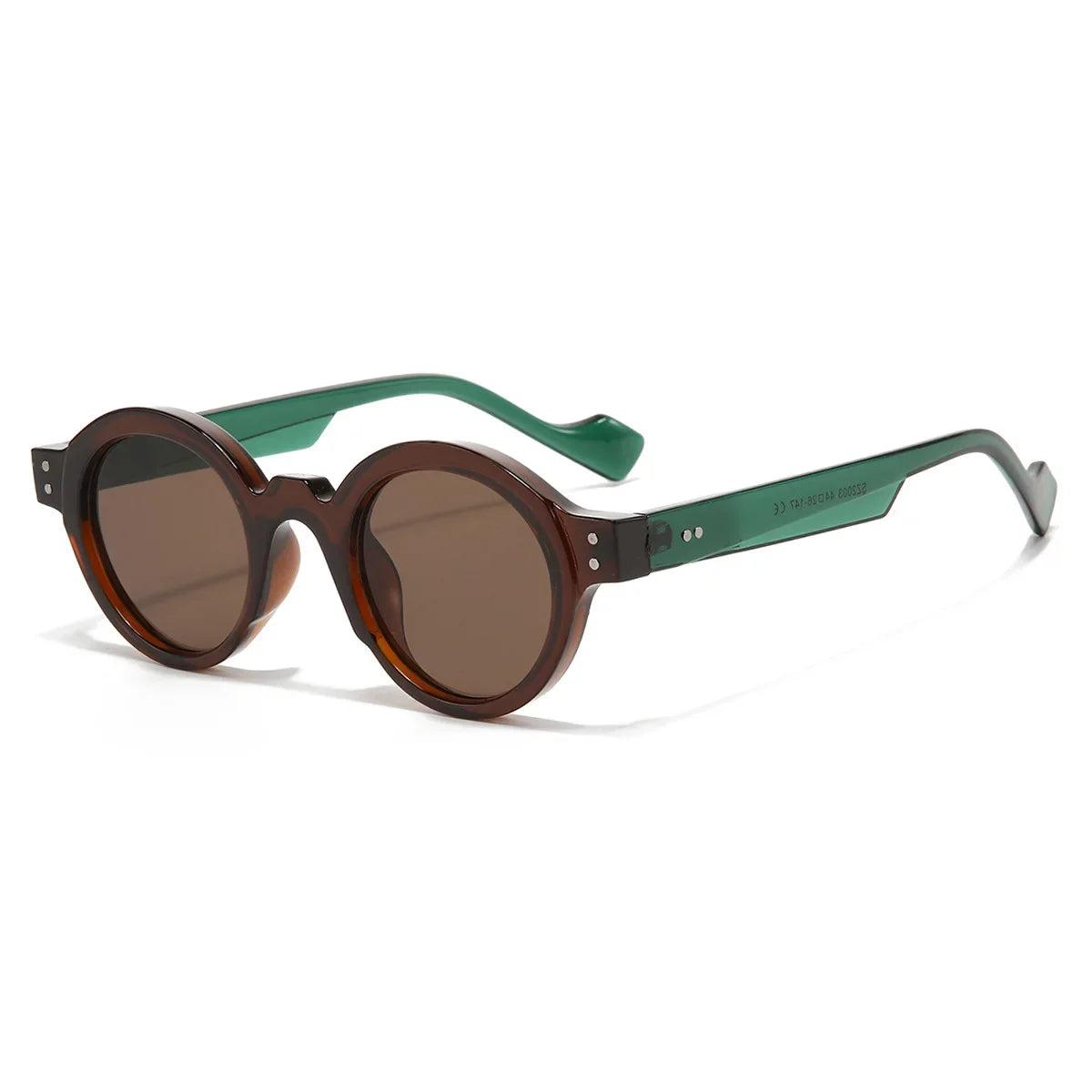 JNPCXI Round Sunglasses Men Punk Double Color Shades UV400 Retro Rivets Decoration Women Trending Sun Glasses Clear Lens Frame