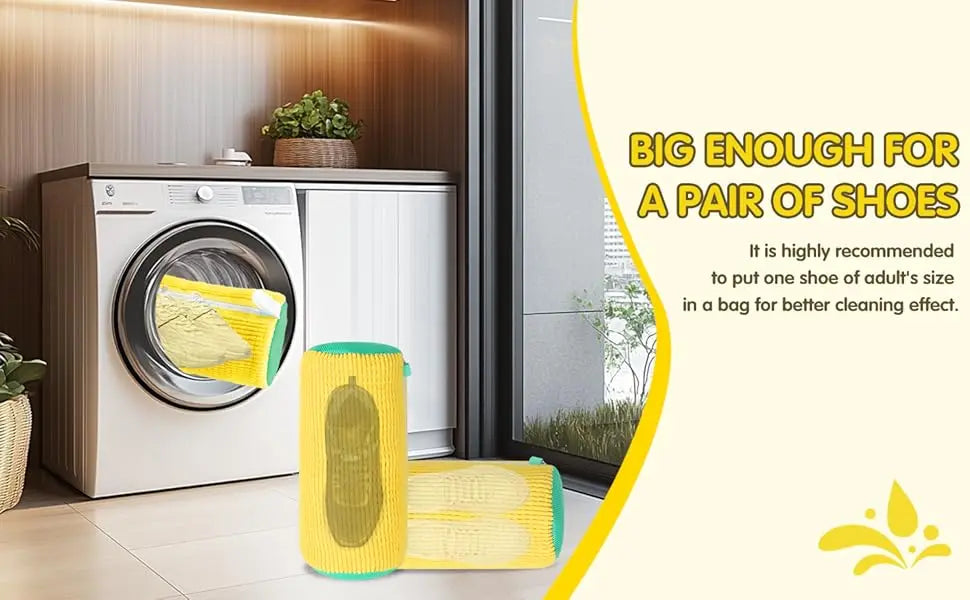 Shoe Washing Machine Bag Reusable Sneaker Cleaning Bag, Washer Mesh Laundry Bag