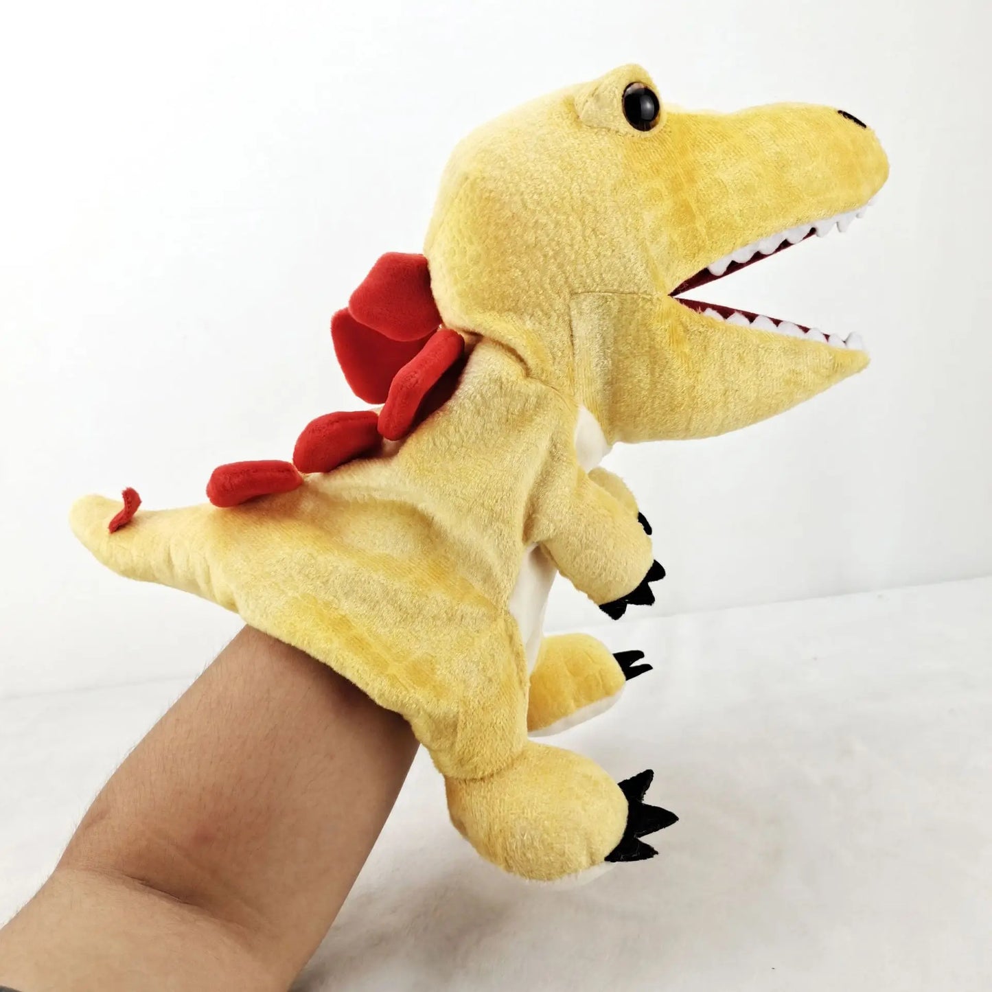 New 11 style Dinosaur Hand Puppet Plush toys Kindergarten performance Hand control glovesTriceratops Tyrannosaurus Dilophosaurus