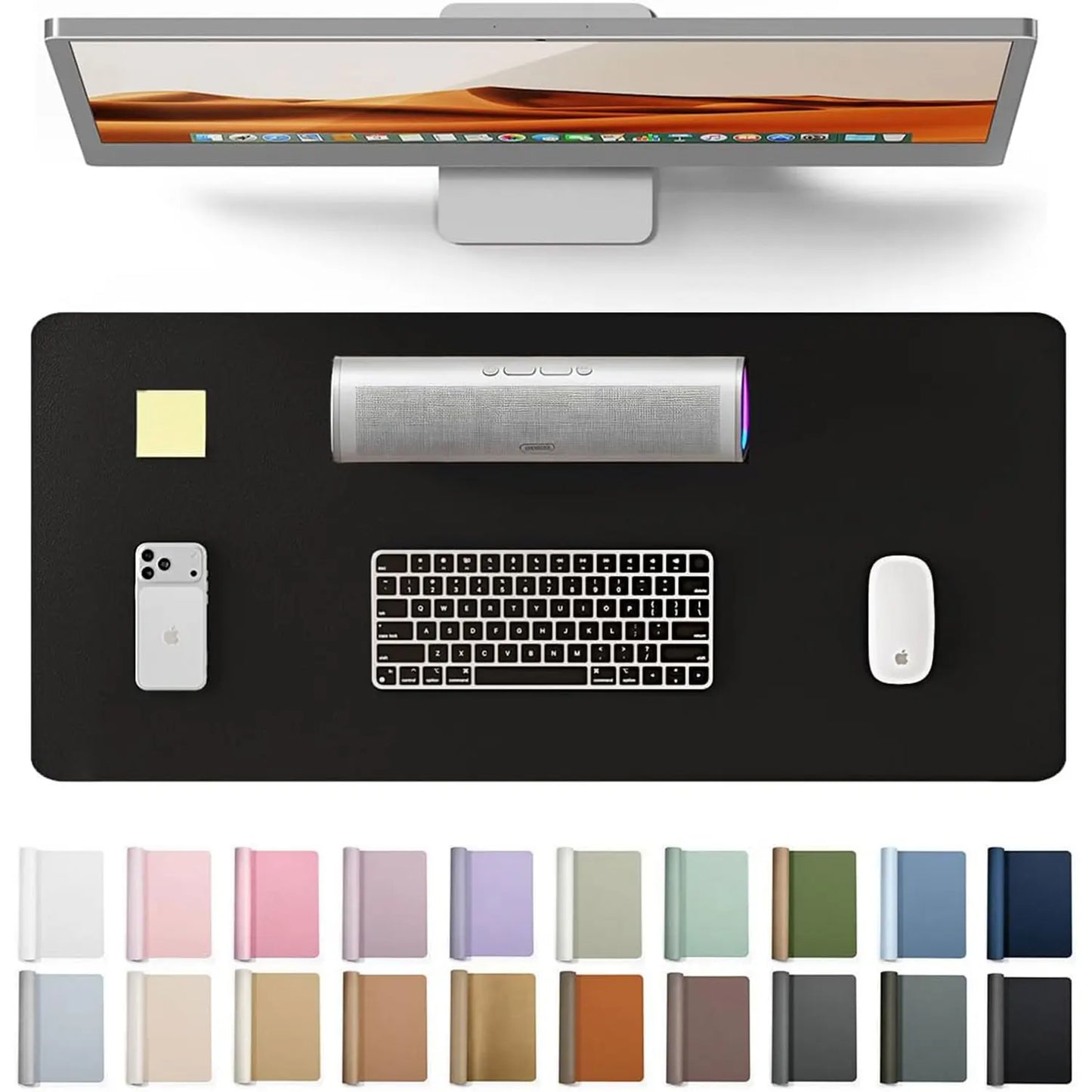 Leather Office Desk Pad Protector,Large Mouse Pad,Non-Slip,PU Leather,Laptop Desk Blotter,Waterproof Writing Pad for Office/Home
