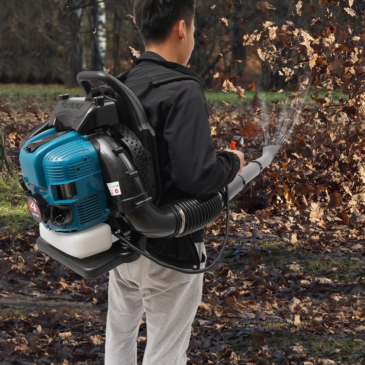 Gasoline Leaf Blower 4 Stroke Cordless Petrol Backpack Leaf Air-cooled Blower