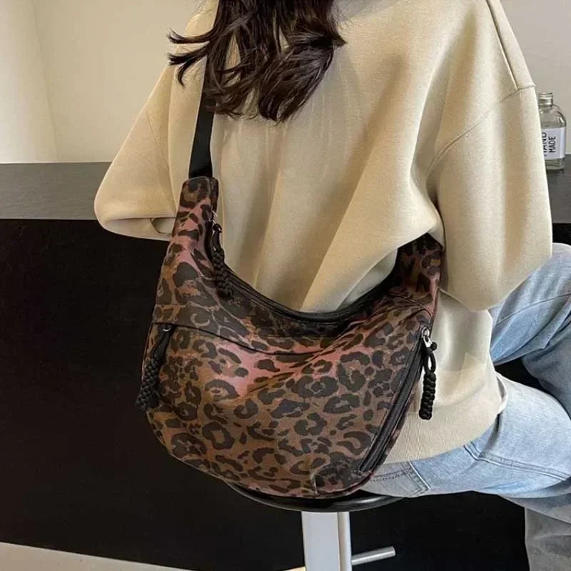 Leopard Print Crossbody Bags for Women Corduroy Casual Shoulder Tote Bags Ladies Sac A Main Femme Designer Luxury Handbags 2026