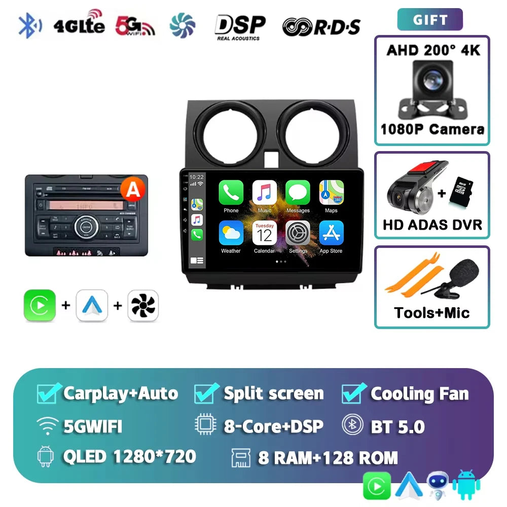 Android 15 Car Radio For Nissan Qashqai J10 2005 2006 2008 2010 2012 2014 2015 Wireless Android Auto Carplay Multimedia Player 2