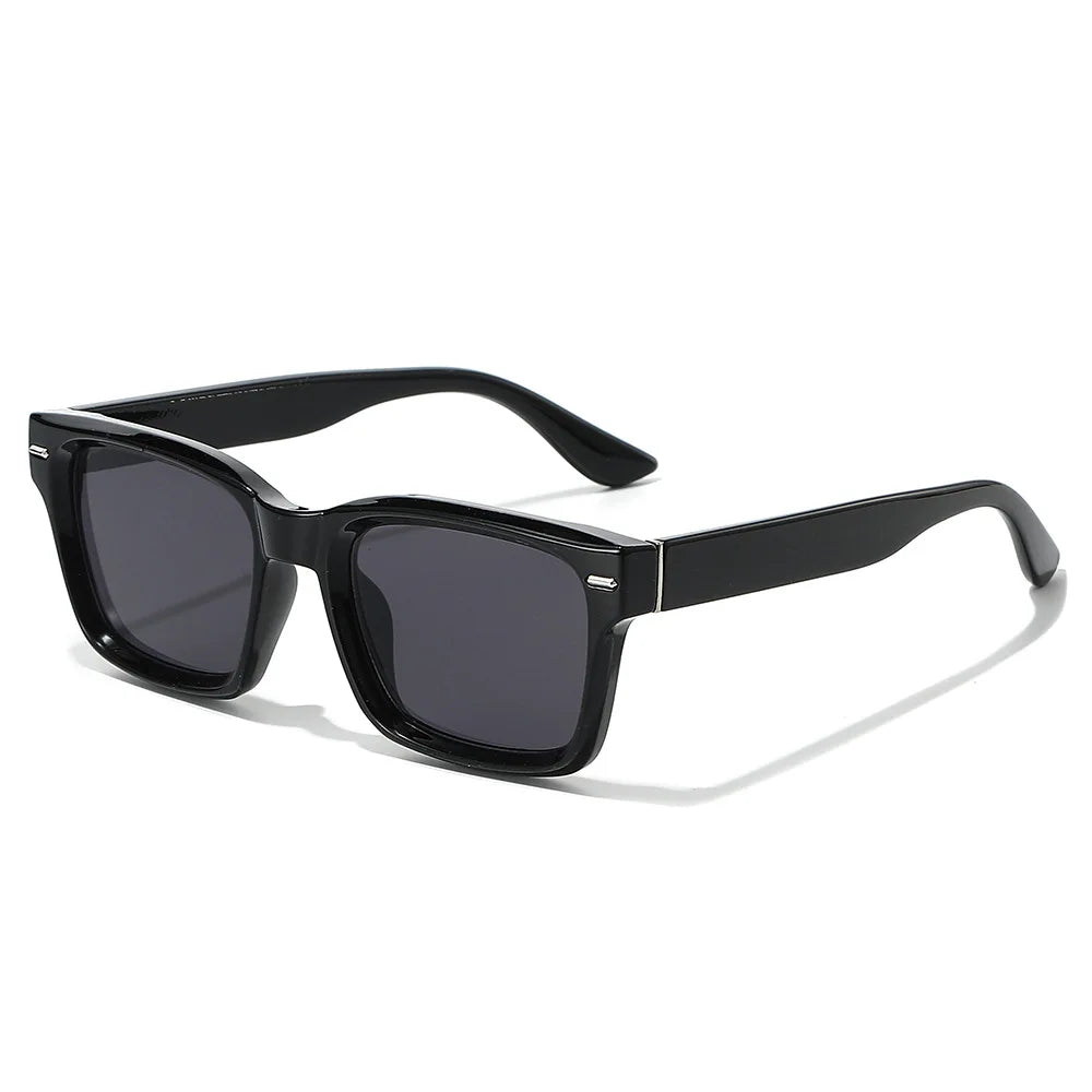 JNPCXI New Fashion Square Double Color Sunglasses Women Shades UV400 Retro Rivets Men Red Green Sun Glasses