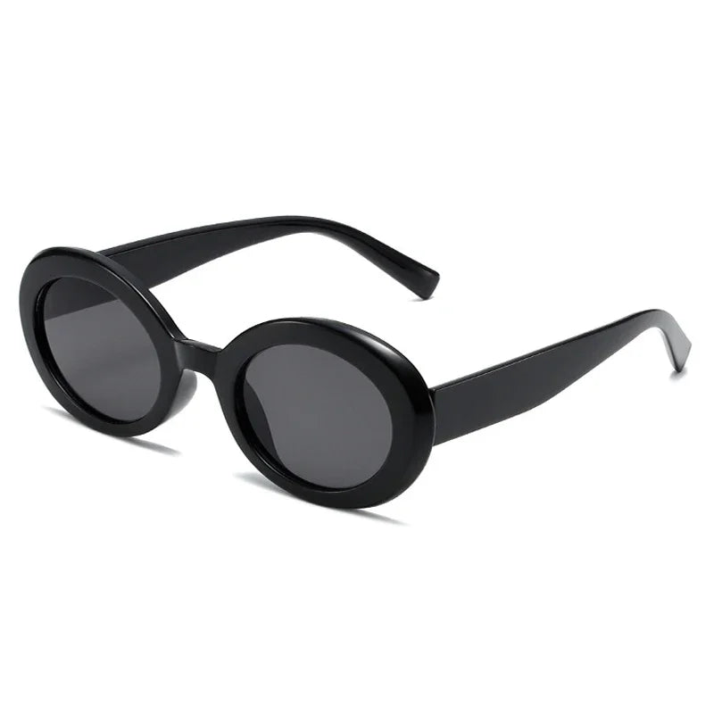 JNPCXI Oval Jelly Color Women Sunglasses Fashion Black Light Tea Shades UV400 Men Trending Gradient Sun Glasses