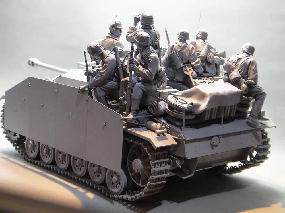 1/16 Casting Resin Model Kit Tank Corps Members 8 People Including Scene Model Unpainted