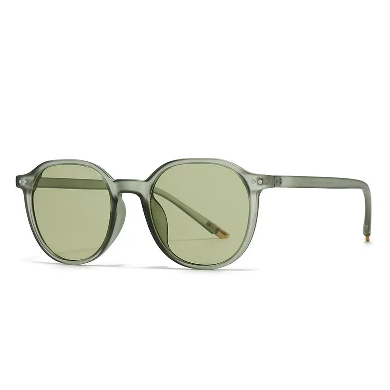 JNPCXI Fashion Round Sunglasses Women Vintage Rivets Punk Men Ins Popular Shades Gradient Sun Glasses UV400