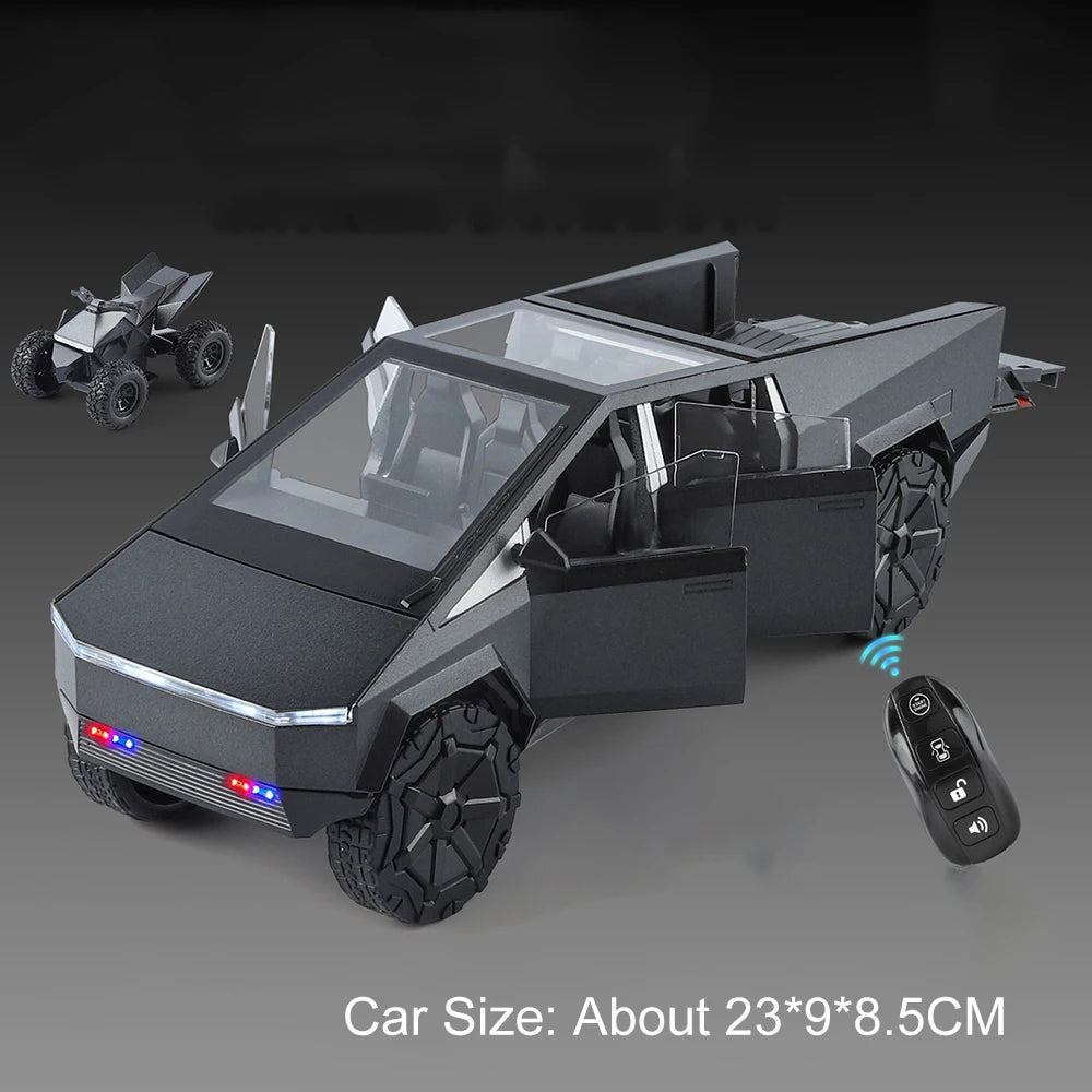 1:24 ROBOVAN Pickup Alloy Diecast Model Toy Car Shock Absorption Doors Opened Sound Light Pull Back Autonomous Bus Birthday Gift