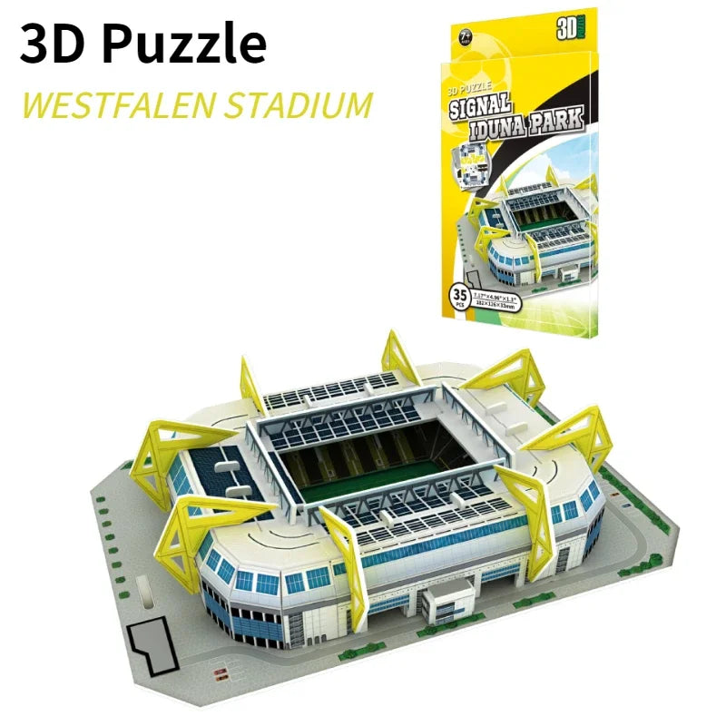 3D Soccer Stadium Puzzle Construction PuzzlesDIY Paper Intellectual Development Educational Toys Christmas Gifts