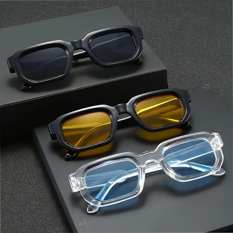 3-piece Set of Square Frame Neutral Glasses Stylish and Versatile Suitable for Daily Wear or Photography The Perfect Gift Choice
