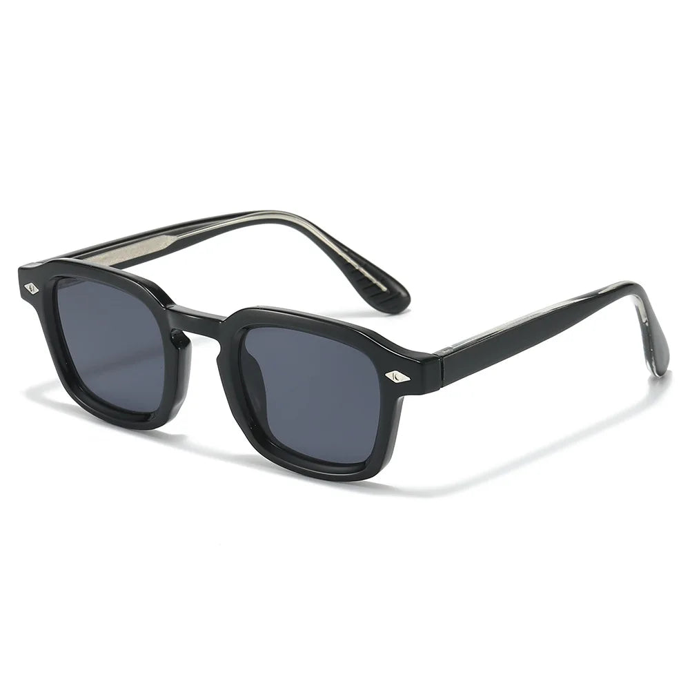 JNPCXI New TR90 Square Candy Color Women Sunglasses Retro Rivets Men Trending Tea Sun Glasses Shades UV400