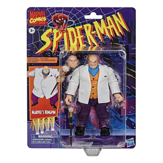 Original Hasbro Marvel Spider-Man Retro Comics KINGPIN Anime Figure Model Toy