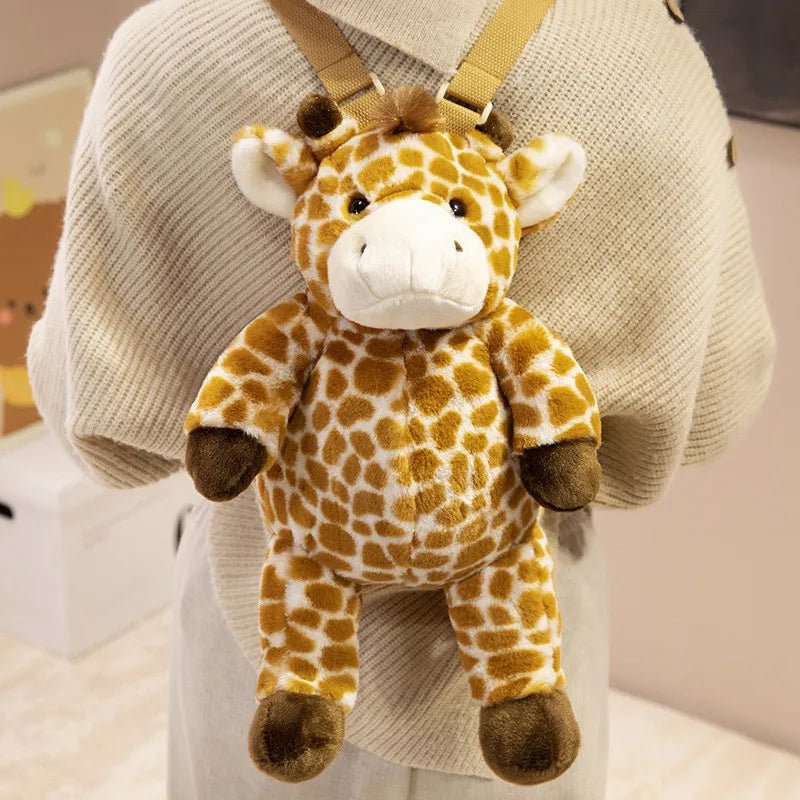 1Pc 40CM Lovely Plush Sloth Alpaca Lemur Elephant Plush Backpack Toy Cute Animal Shoulders Bag Lions Rabbit Giraffe Nice Gift